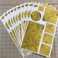 10 Mrs Grossmans Papier Blocks Jaune Stickers Yellow Homemade Paper Rustic 