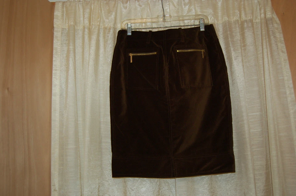 Carolina Herrera Mujer Falda Verde Oscuro Terciopelo Talla 6 Paquetes con Cremallera Foto 2 de 4