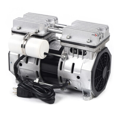 Vacuum Oilless Pump Industrial Air Compressor Oil Free Piston Pump 370W W/Filter