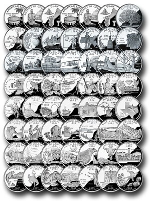1999-2009 50 State Quarter Set And Territory Set Brilliant Uncirculated 56 Coins