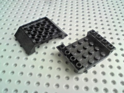Lego Schräge umgekehrt 45° doppelt 6x4 m. 4x4 offene Mitte [30283] schwarz x2