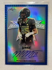 MUHSIN MUHAMMAD III 2020 Leaf Army All-American 7/20 Blue Metal AUTO 7=Jersey #