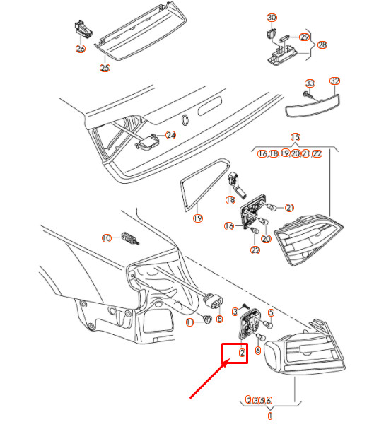 Genuine Audi A4 Berlina Left Rear Outer Light Lamp Bulb Holder  
