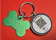 PET ID TAGS 2X1:Metalic &Smart Tag{Microchip NFC-QR-App/VetDevice/Find Lost Anim