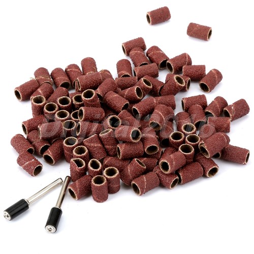 100X 13mm Grit (sanding drum) 80# Drill Polisher for Nail Drill W/ 2 Mandrels - Picture 5 of 12