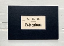 Vintage 'Tottenham' Paper Luggage Label / Mounted & Matted - 6x4in / 15x10cm