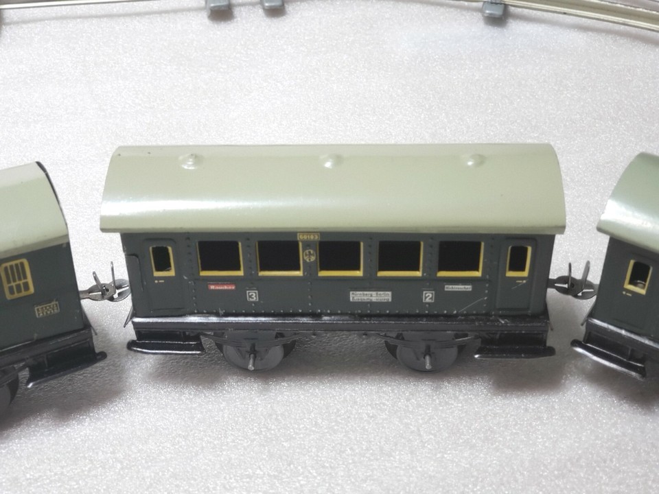 RARE Vintage KB (Karl BUB) Clockwork Germany Tin Wind Up Train Set with ...