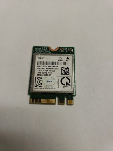 DELL DW1820 WLAN WiFi Wireless 802.11ac NGFF Network Module card QCNFA344A D4V21