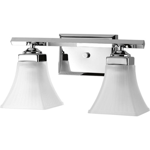 Progress Lighting Oasis Collection 14.63" 2-Light Polished Chrome Vanity Light