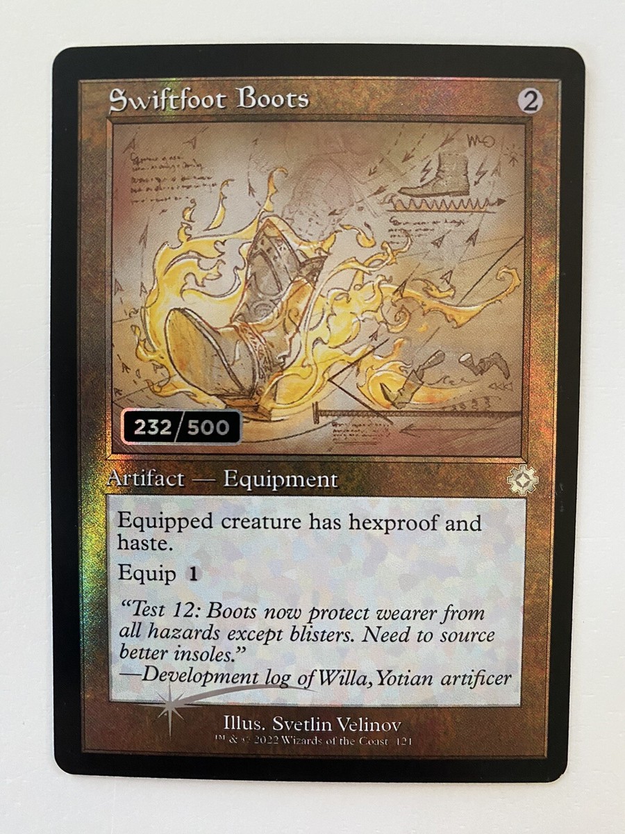 MTG Swiftfoot Boots *SERIALIZED SCHEMATIC RETRO FOIL* NM/MT MTG Swiftfoot Boots *SERIALIZED SCHEMATIC RETRO FOIL* NM/MT