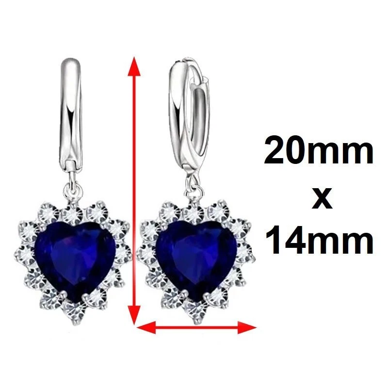 10mm NATURAL LONDON BLUE TOPAZ HEART 2ct 925 STERLING SILVER LEVERBACK EARRINGS — 第 3/4 张图片