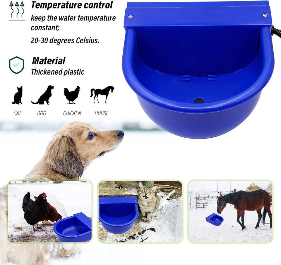 Tazón de agua automático con calefacción para perros 4L gran capacidad riego para ganado al aire libre mascotas Foto 2 de 4