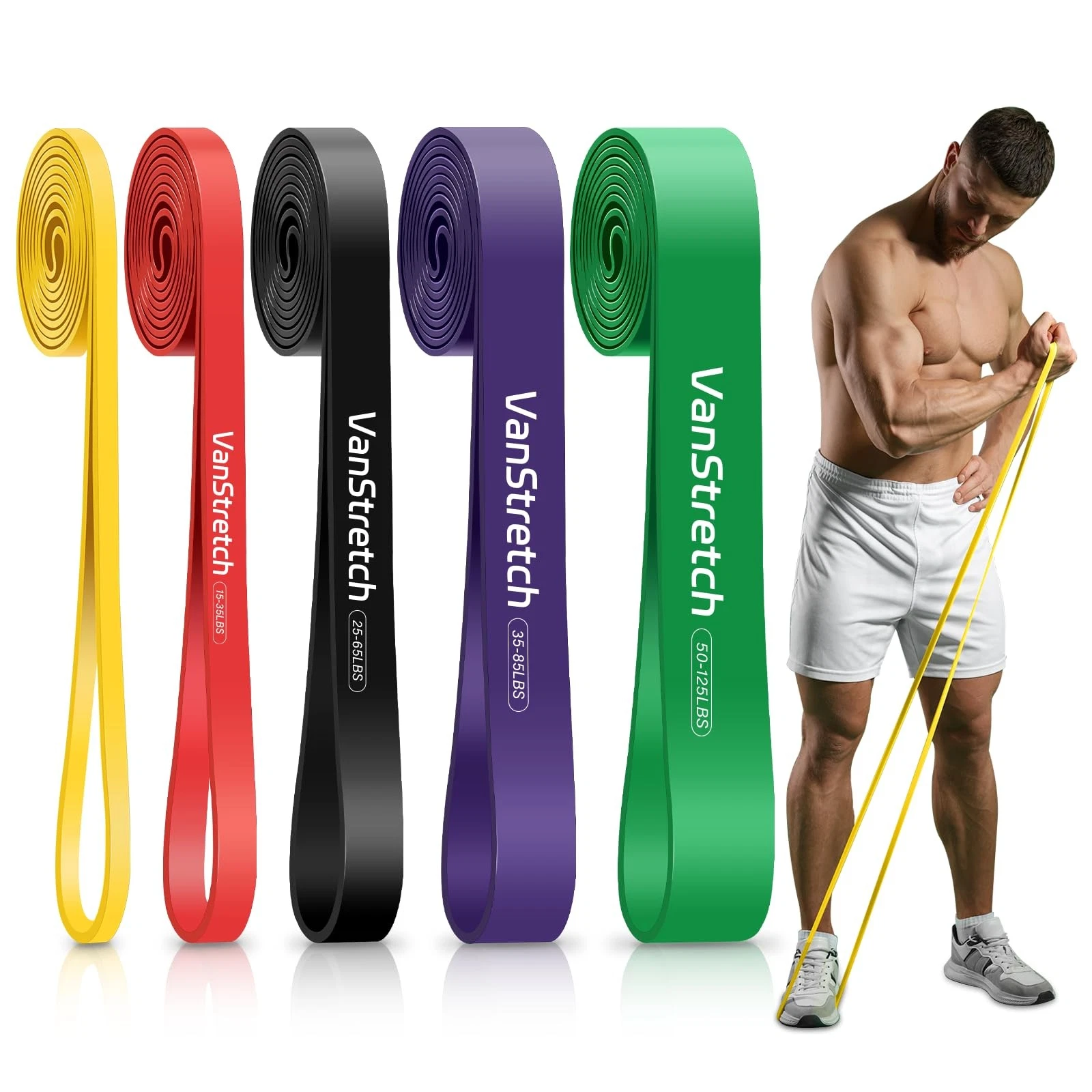 Resistance Bands for Working Out,5-Level Elastic Pull Up Assistance Bands Set...