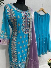 SALWAR KAMEEZ PAKISTANI INDIAN WEDDING PARTY WEAR DRESS BOLLYWOOD SUIT SHARARA