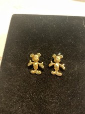 Disney Gold Tone Mickey Mouse Earrings pierced