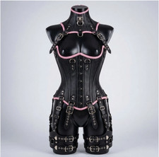 Handmade Genuine Leather Corset Women Zip Fro...
