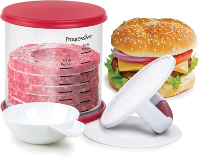 Perfect Burger Press Set   Press & Store Up to 6 Burgers, Non-Skid Base, Non-Sti