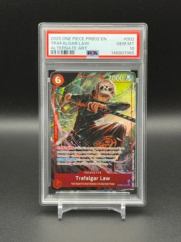 One Piece PRB02-002 Trafalgar Law Alternate Alt Art English PSA 10