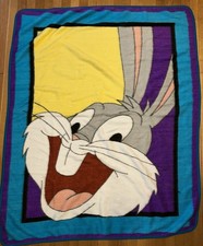 Vintage Biederlack Looney Tunes Bugs Bunny Acrylic Throw Blanket Blankie