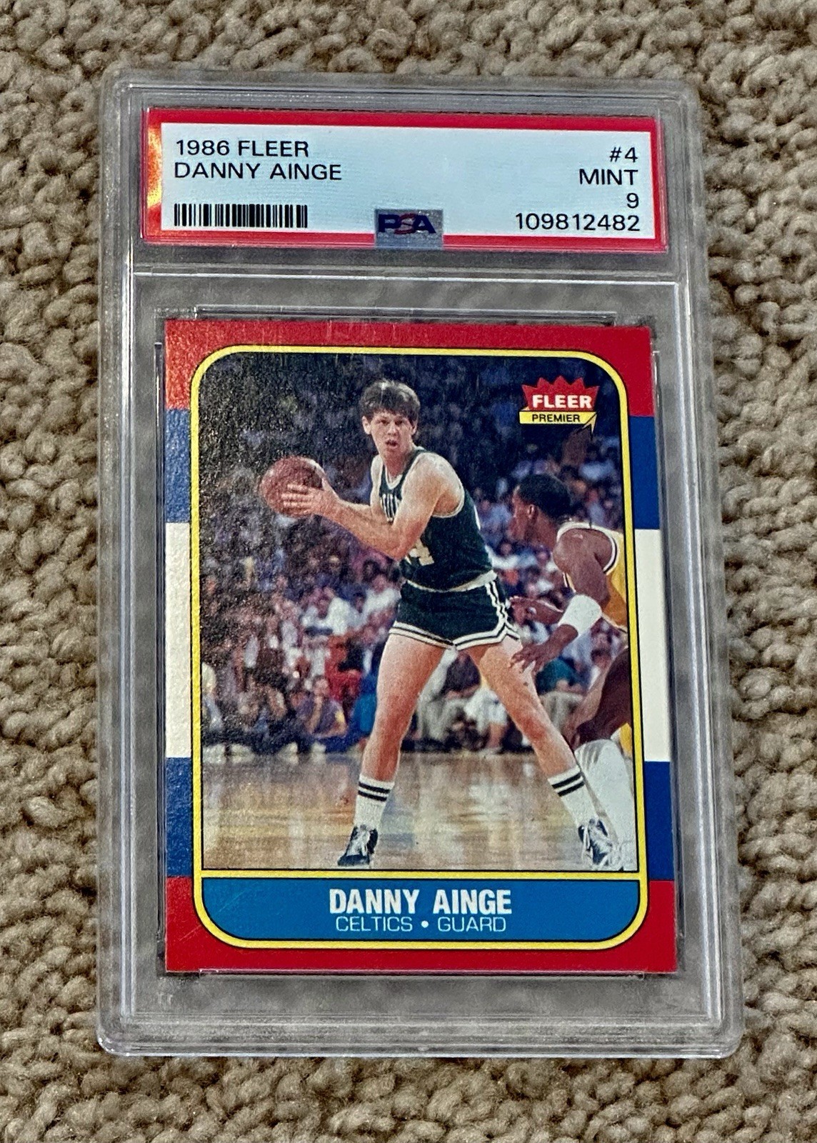 1986 Fleer Basketball #4 Danny Ainge Celtics RC Rookie PSA 9 MINT