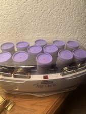 CONAIR More Big Curls 12 Jumbo Hot Rollers Purple 12 Clips 6 Super Clips
