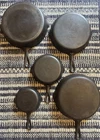 Vintage Griswold 5Pc Small Logo #3,5,8,9,10 Matched Cast Iron Skillet Set - Flat