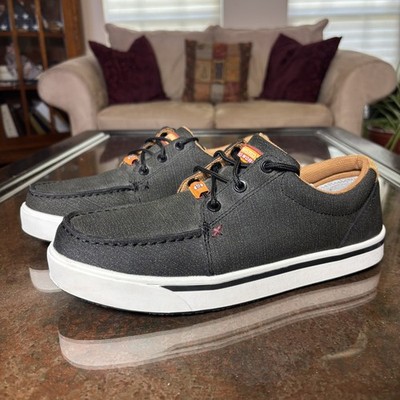 Twisted X Work Kicks Shoes Mens Size 8.5 Black Steel Toe Leather Casual Sneakers
