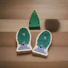 Vintage Toys Wooden Signs Trees Cars Paint