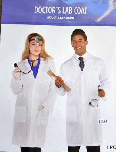 Doctor's Lab Coat White Suit Yourself Fancy Dress Up Halloween Adult Costume