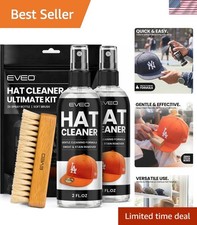 EVEO Hat Cleaner for Baseball Caps - 2 Pack Hat Cleaning Kit Sweat Stain Remov