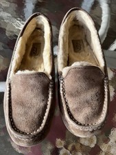 UGG Australia Ansley Chestnut Suede Sheepskin Lined Slippers Womens Size 8
