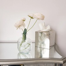 Clear Glass Small Square Shaped Vase 13.7cm