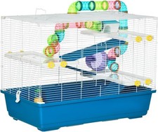 PawHut 31" Extra Large 4-Tier Hamster Cage with Tubes Tunnels Bottle Dish Wheel
