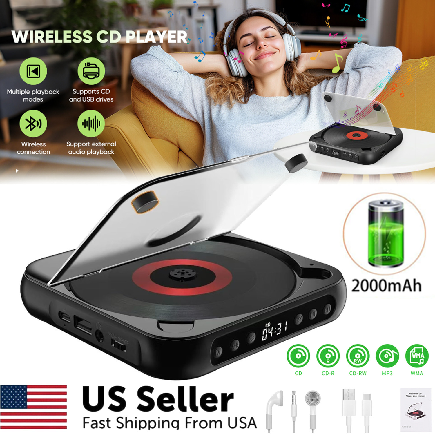 Portable Bluetooth Home Audio Player For Travel