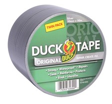 Duck Tape Original Twin Pack 50mm x 50m Silver 0.36 per metre