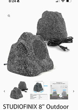 Studiofinix 8 in Rock Outdoor Bluetooth Waterproof Speakers Pair 600W Gray