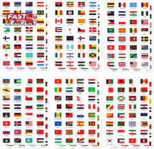 BENBO 384Pc World Flag Stickers - Country Flags of the World (192 Countries) for