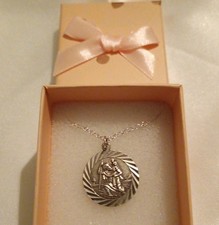Sterling Silver St. Christopher Pendant Necklace