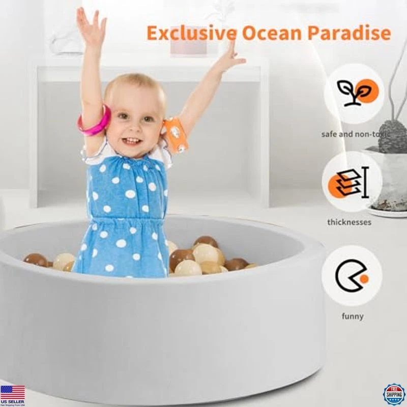 Pozo de bolas de espuma LimitlessFunN para niños - Parque infantil plegable para niños pequeños y piscina para bebés Foto 3 de 4