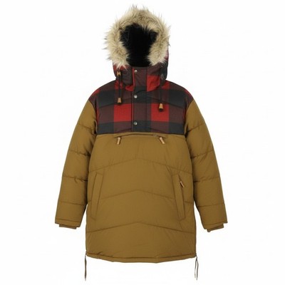 Icepeak Alabaster Mens Anorak Jacket EU48 Brown Checked Hooded Padded