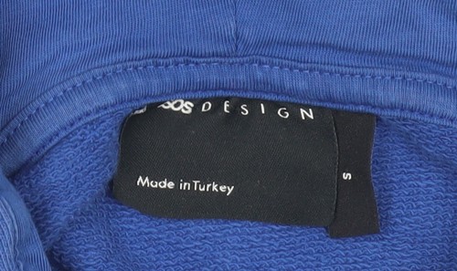 Sudadera con capucha pulóver azul para hombre ASOS DESIGN - talla S - Imagen 3 de 12