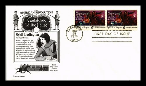 DR JIM STAMPS US COVER SYBIL LUDINGTON REVOLUTION FDC PAIR ARISTOCRAT CACHET