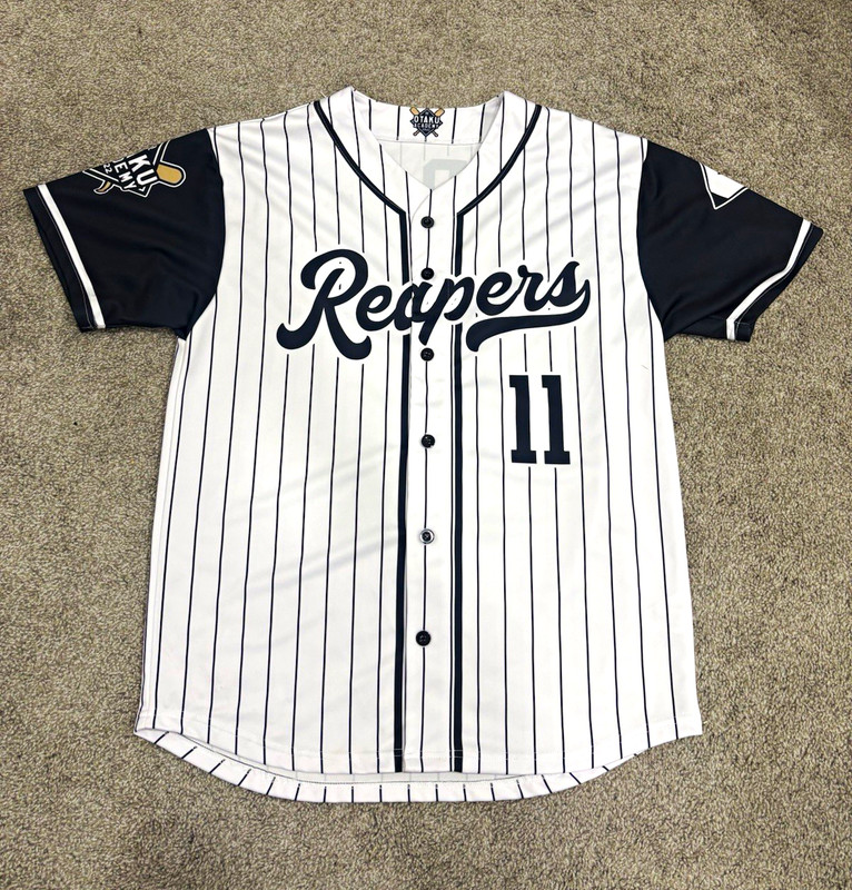 Kenpachi Zaraki #11 Pinstripe White/Black Baseball Jersey Otaku Academy 2021