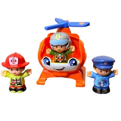 Fisher Price Little People First Responders Heros Helicopter Figures Set, 4 pc