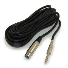 25Ft XLR 3P Female to 1/4inchinch TRS Balanced Male Microphone Cable