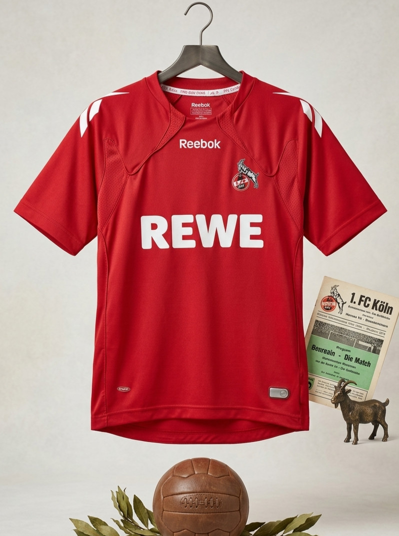 Vintage 2010-11 1. FC Köln Reebok Away Jersey - REWE Sponsor - Red - Size 12Y