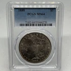 1888 Morgan Silver Dollar MS64 PCGS Blue Label. Some toning on OBV