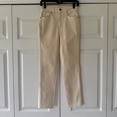 KHAITE Vanessa High-Rise Jeans   Ivory Cream   Size 25