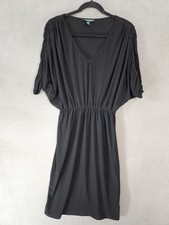 Lauren Ralph Lauren Womens 6 Midi Cocktail Dress Black Dolman Sleeve Vneck Stret