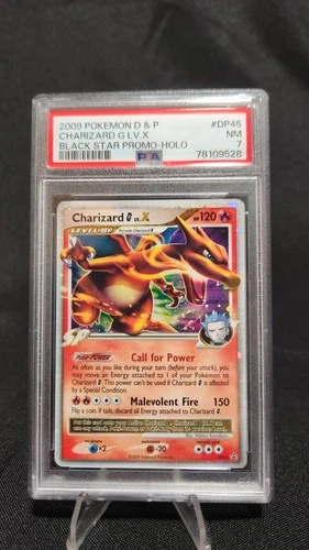 Charizard G LV.X DP45 Diamond and Pearl Black Star Promo PSA 7 with Swirl 🌀